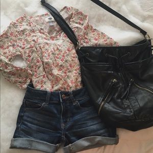 Black faux leather bag